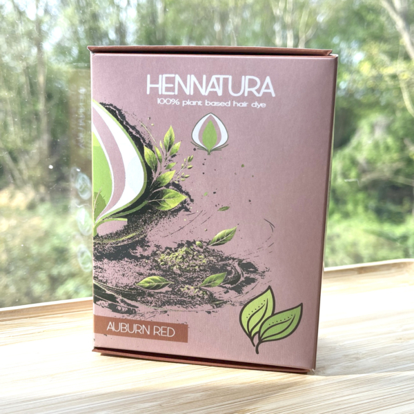 Pure henna plant based hair dye for natural auburn red tones and healthy hair